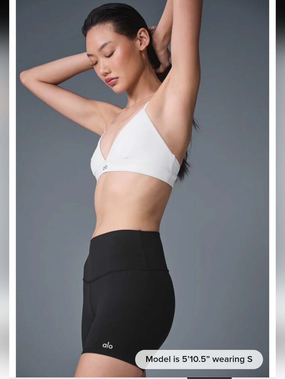 NWT. ALO Splendor Bra In White/Black - Picture 7 of 9